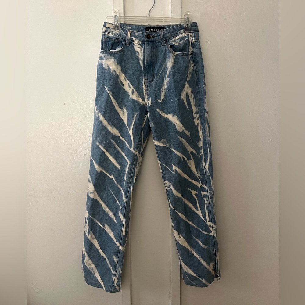 Lioness Straight Leg Jeans with Ankle Slit